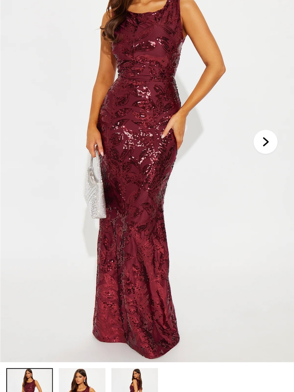 Fashion Nova Burgundy Sequin Dress